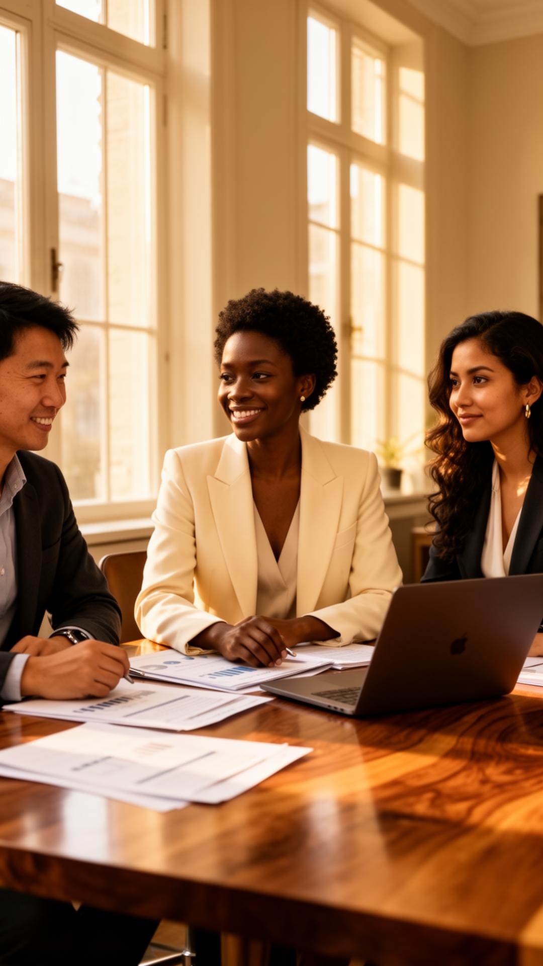 T. Radford consulting team in conversation with a client